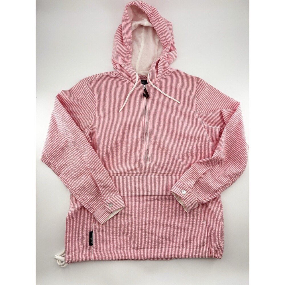 Charles River Apparel Women's Bar Harbor Pullover Pink Seersucker Size Small S